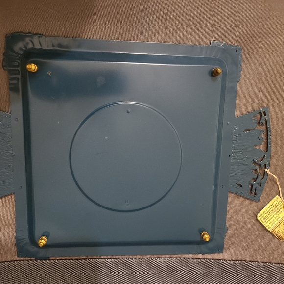 Vintage Oppenheim Israel Green Enamel Gold Brass Decorative Matzoh Tray - Picture 10 of 11